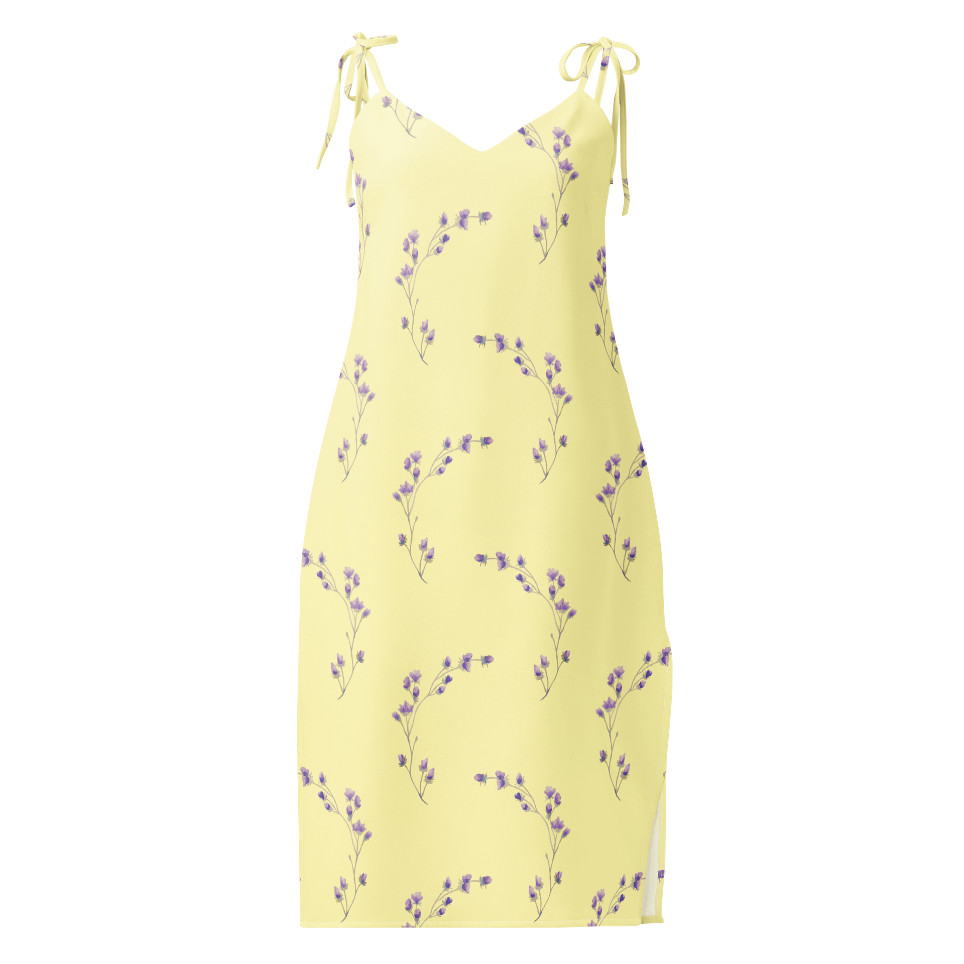 Yellow with Lavender Breeze Midi Dress | Elegant Dress product image (1)