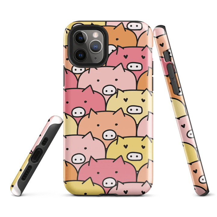 Pastel Piggy Faces iPhone® Tough Case product image (2)