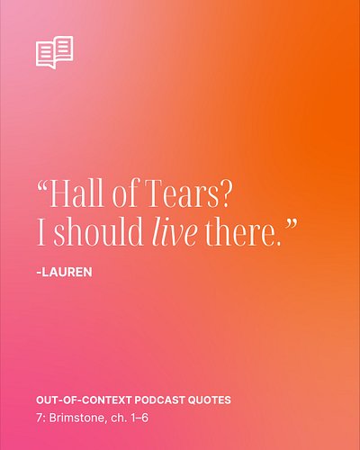 Feeders On Ice: coming to a war camp near you! 

For more context on these out-of-context quotes, our first Brimstone episode...