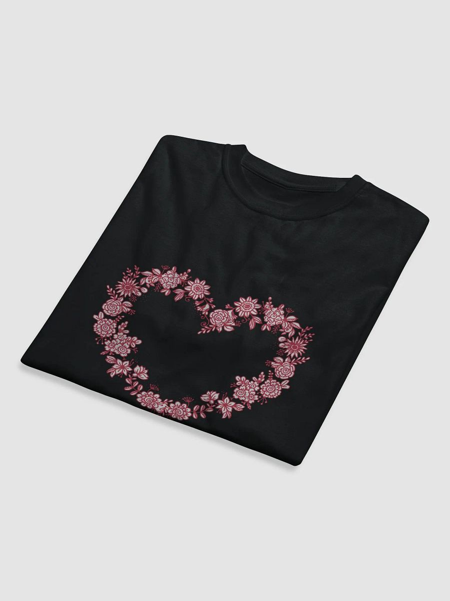 Red Floral Heart Unisex Organic T-Shirt product image (8)