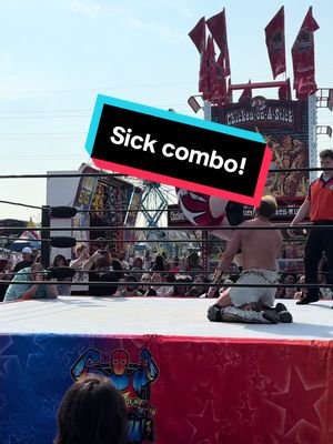 @Flowboss got to see me take Nick Ultima’s head off with this sick combo I worked on with @Skull And Bones Pro Wrestling kids this week. I’d love to fight Nick one on one some day. Let’s make it happen! #prowrestling #wrestling #wwe #aew #tnawrestling #njpw #nwa #thedream #fypシ #knee 