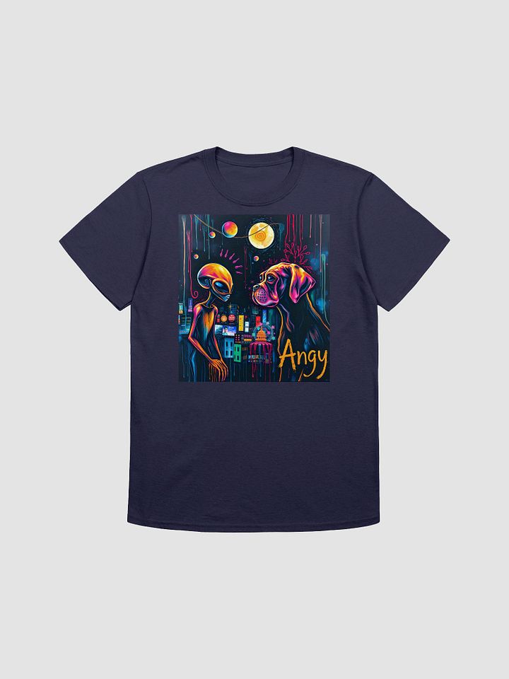Psychedelic Alien and Dog Cityscape T-Shirt product image (1)