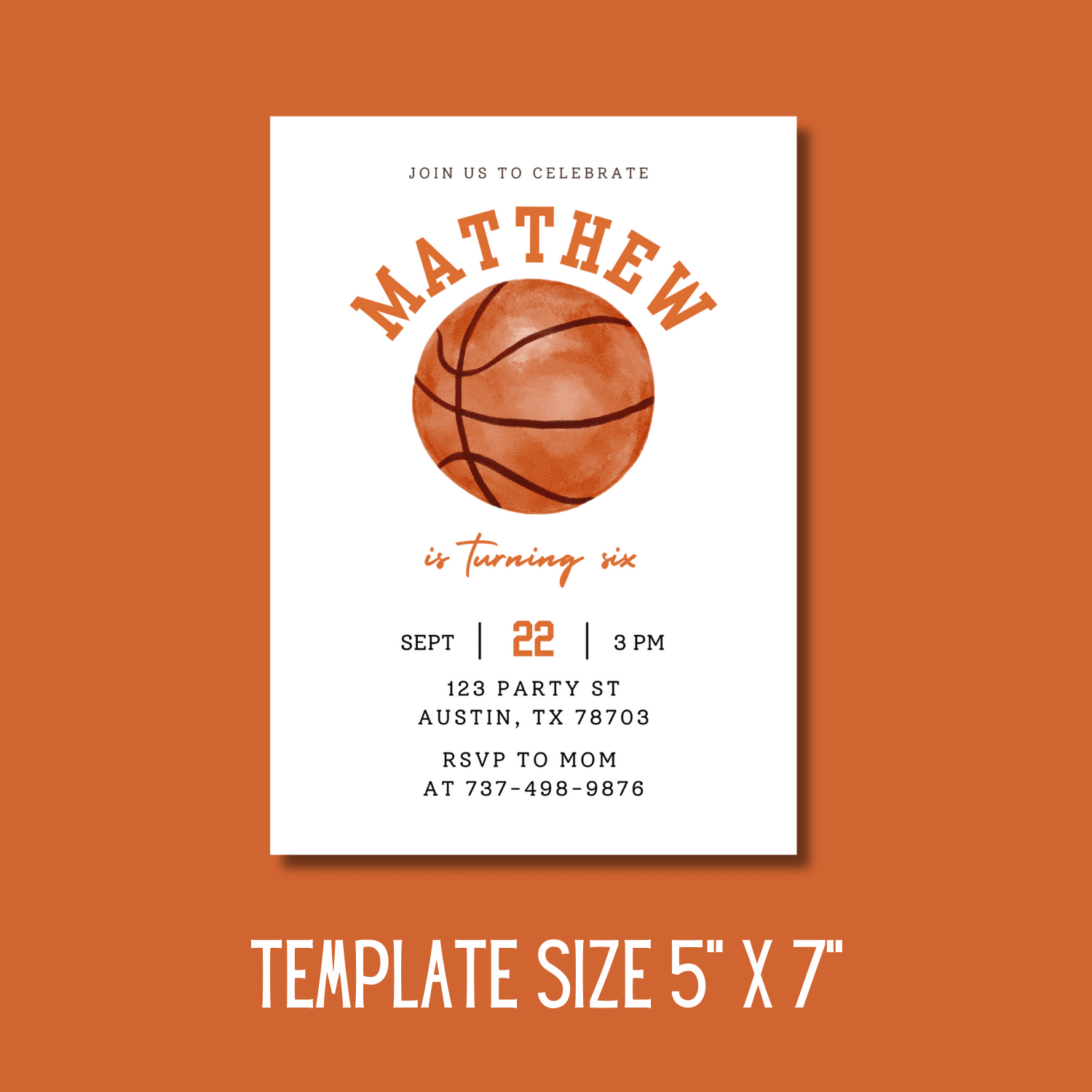 Basketball Birthday Invitation Template – Canva Editable Sports Birthday Invite product image (5)