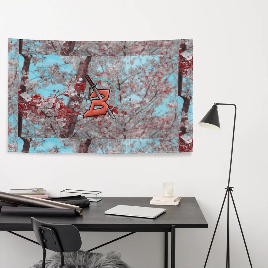 Bumio cherry blossom flag product image (9)
