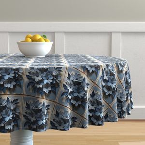 Seamless Pattern - Painted Floral Tile Pattern 1 in Shades of Blue and White product image (7)