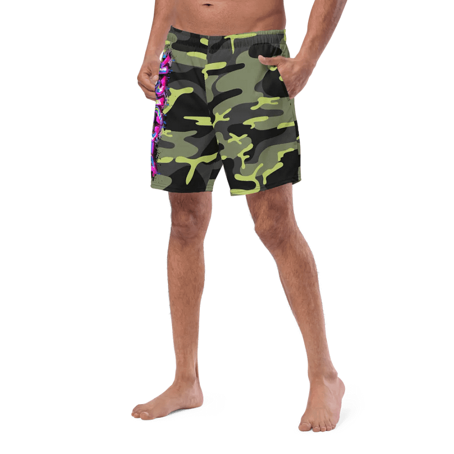 Neon Camo Splash Swim Trunks product image (7)