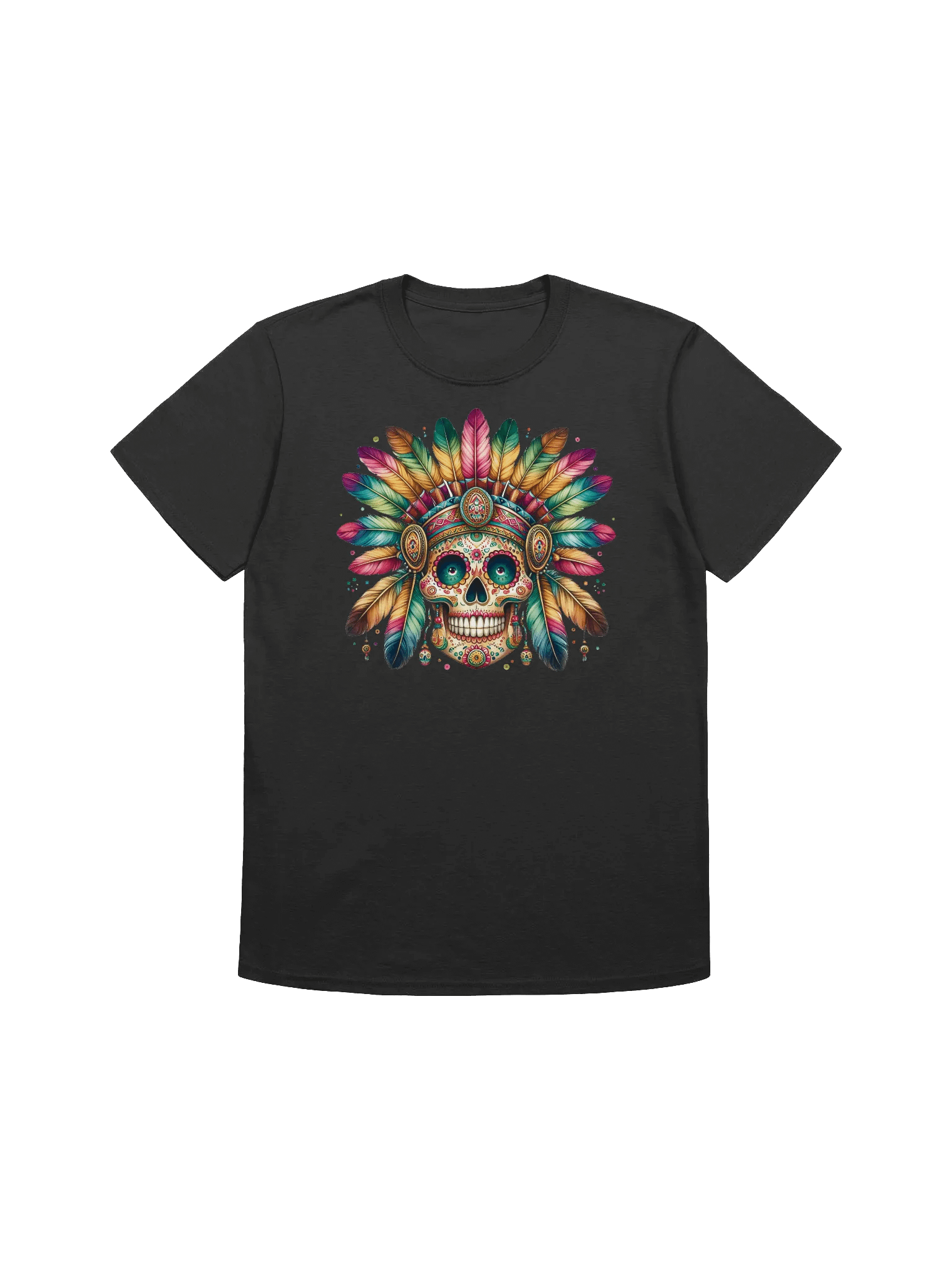 Sugar Skull Art - Feathers & Bones T-Shirt product image (6)