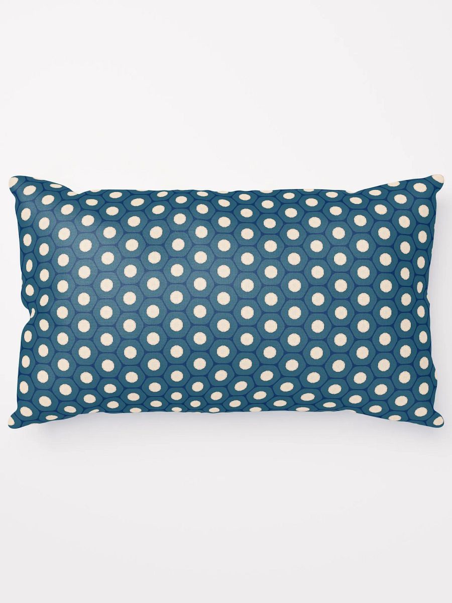 Mini Blue Pastries Topped with Whipped Cream Throw Pillow product image (1)