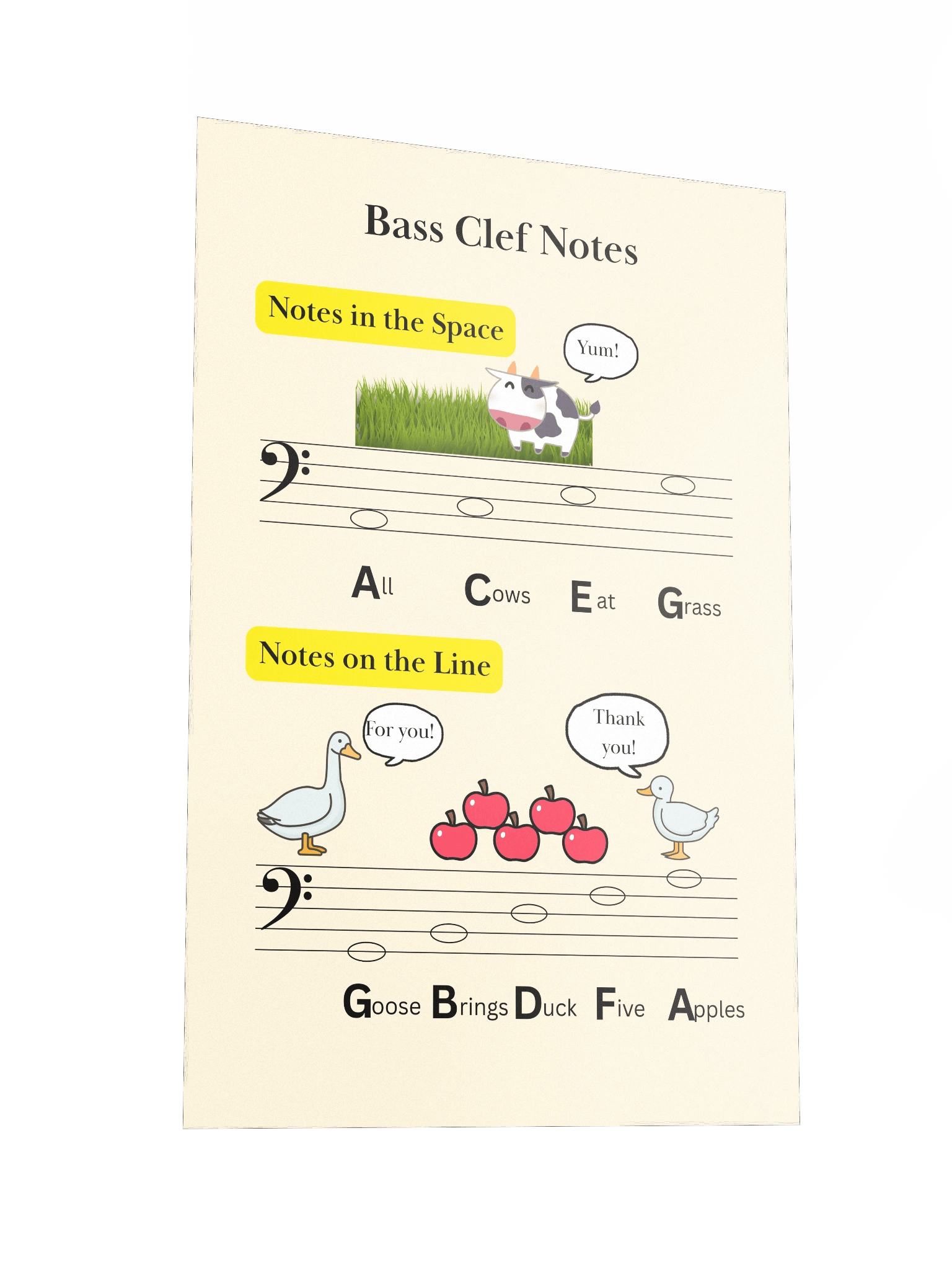 Notes on Bass Clef Posters product image (2)