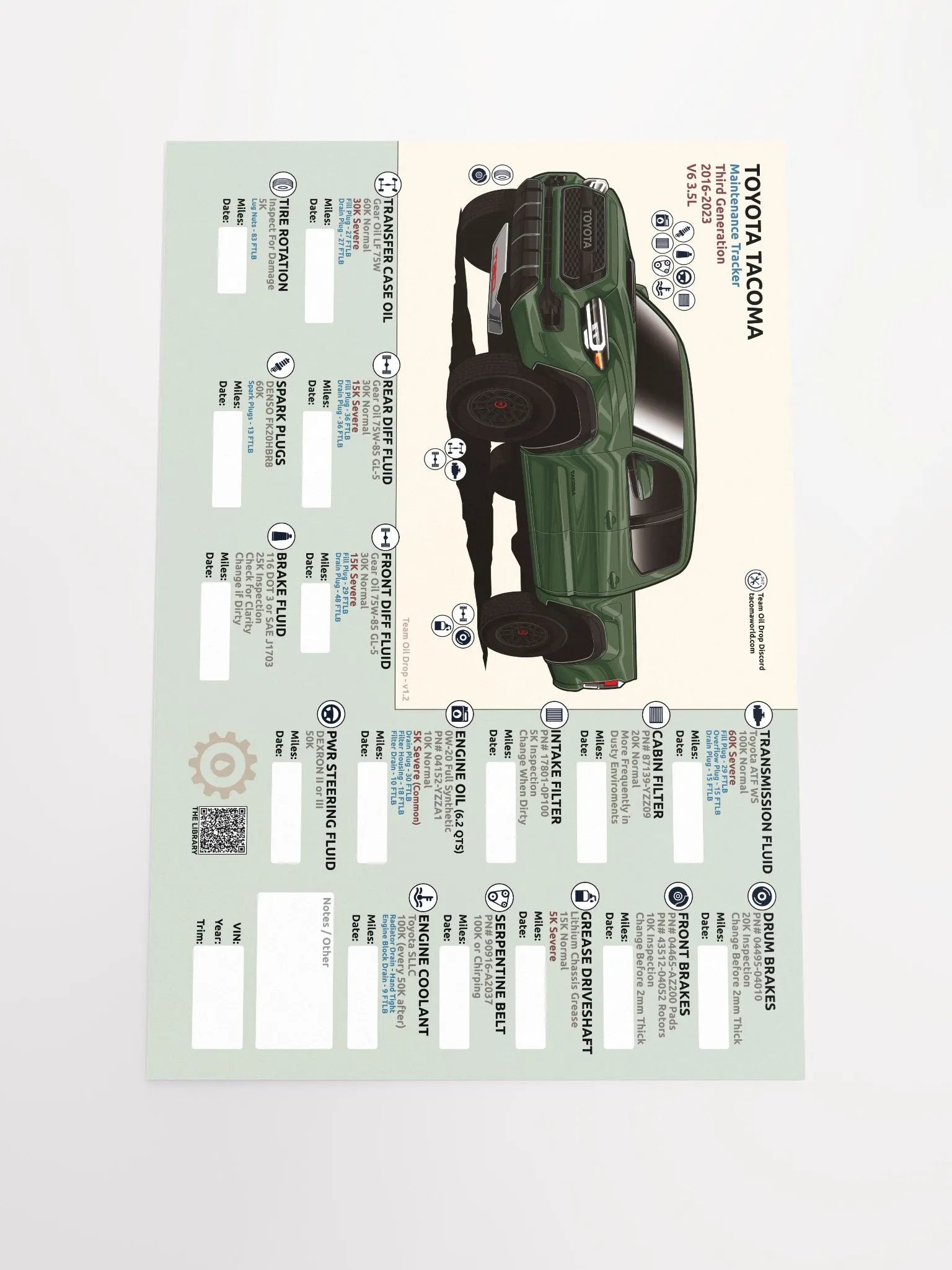 3RD GEN MAINTENANCE TRACKER V1.2 - Army product image (2)
