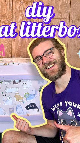 EASY cute DIY cat litter box cabinet build #enbydiy #diy #cat