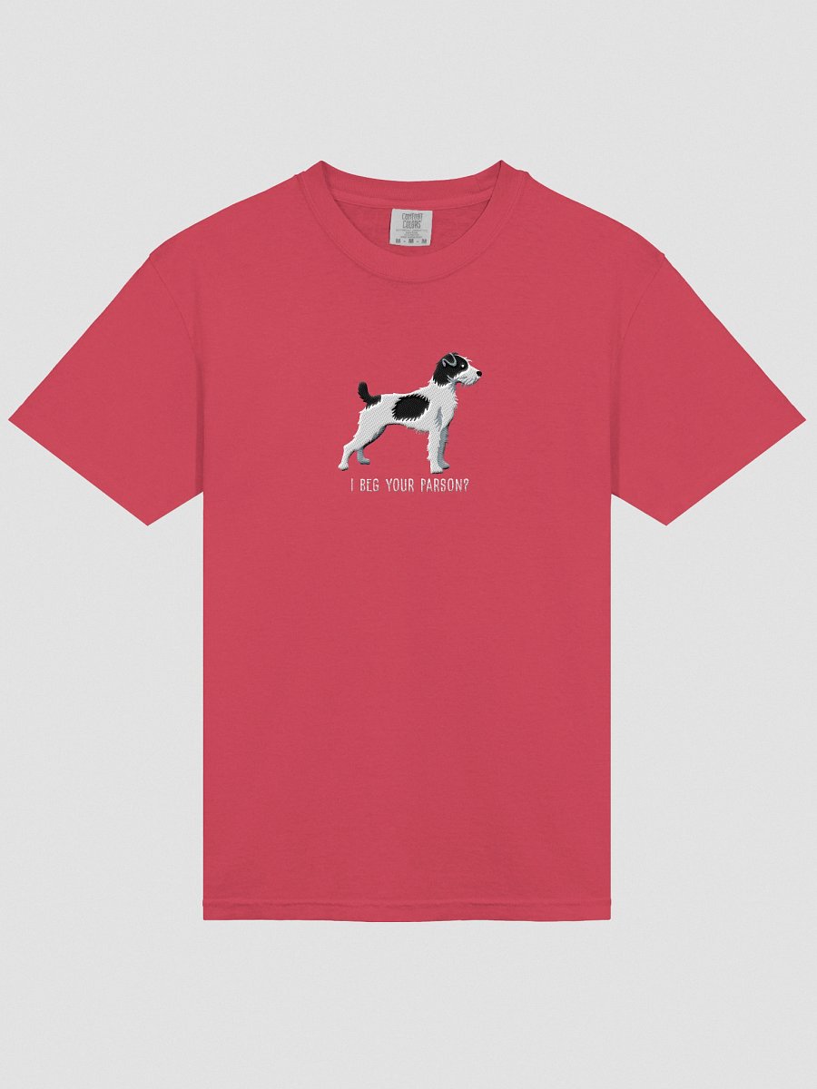 I Beg Your Parson? T-Shirt(Embroidered) of a Parson Russell Terrier(Black & White) product image (43)