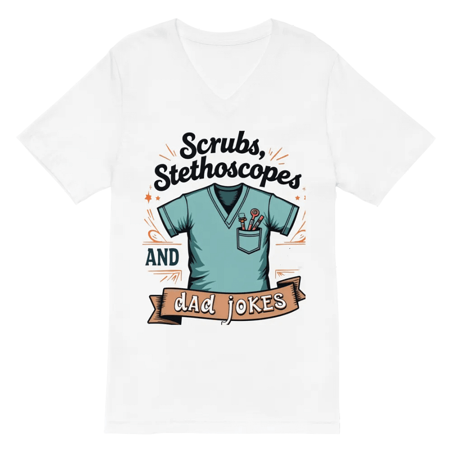 Stylish Scrubs & Dad Jokes V-neck tee product image (2)
