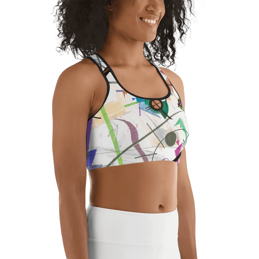 Abstract Lithographic Pattern Design Sports Bra - V2 product image (11)