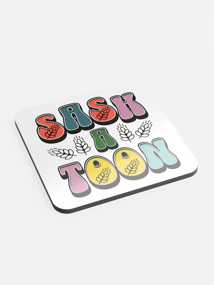 Saskatoon Block Letter Spectrum Cork Coaster product image (2)
