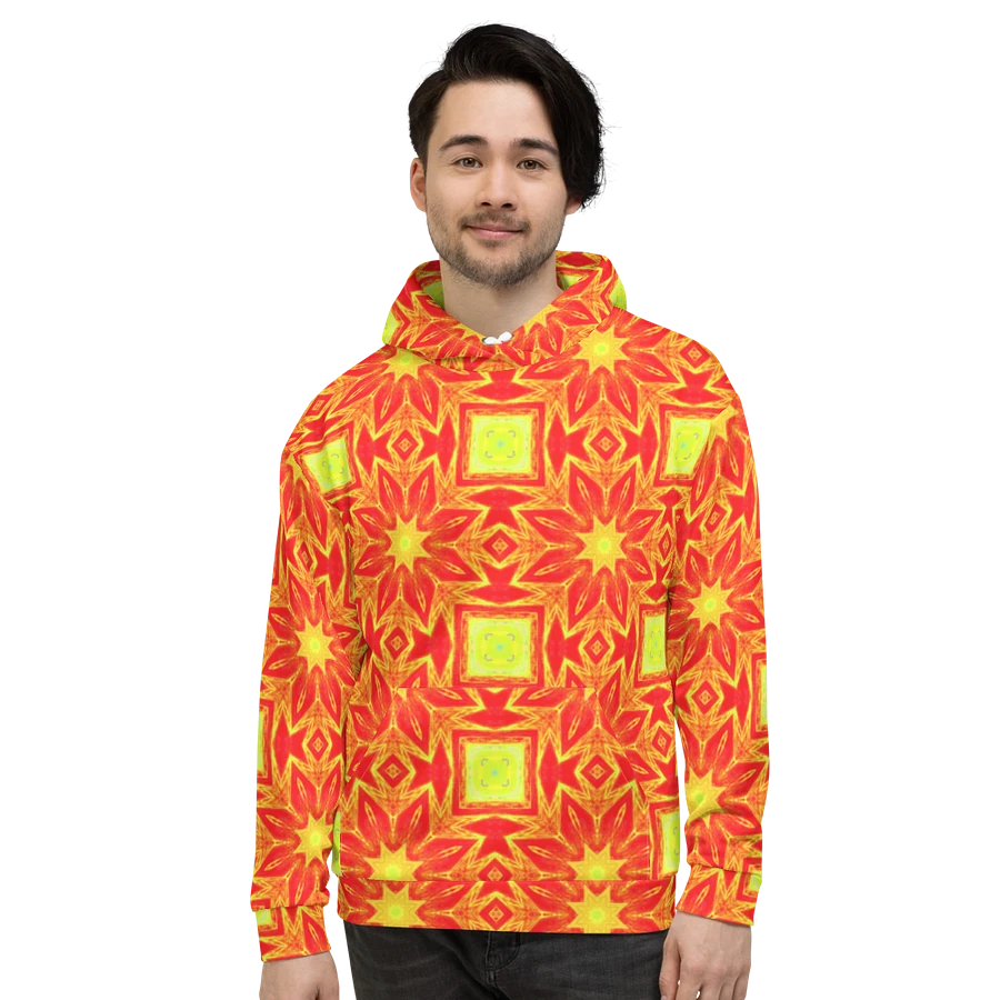 Abstract Repeating Orange Flower Unisex Pull Over Hoodie product image (11)