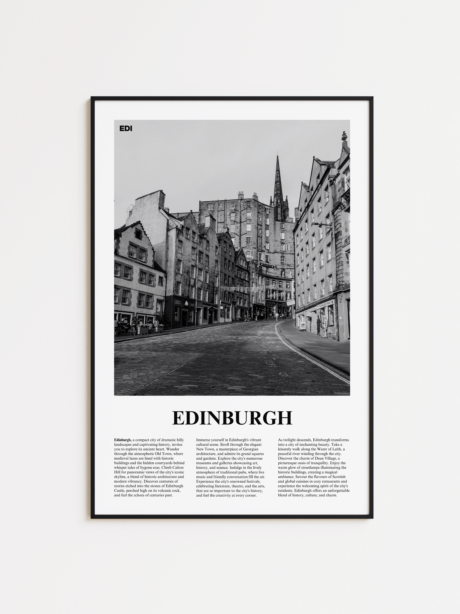 Edinburgh 03 Newspaper Poster | Framed product image (1)