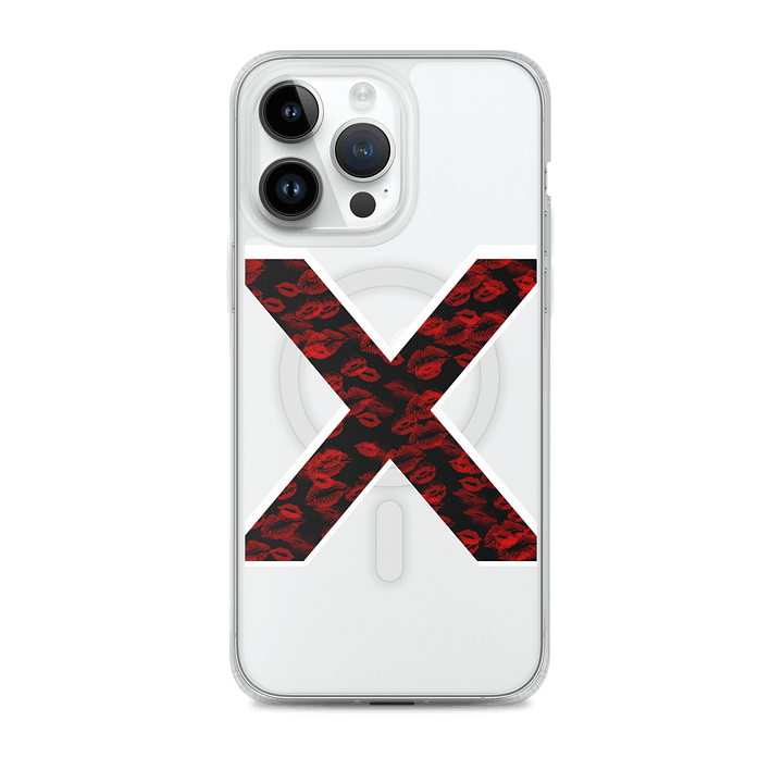 Black X Red Lipstick Kisses Phone Case product image (1)