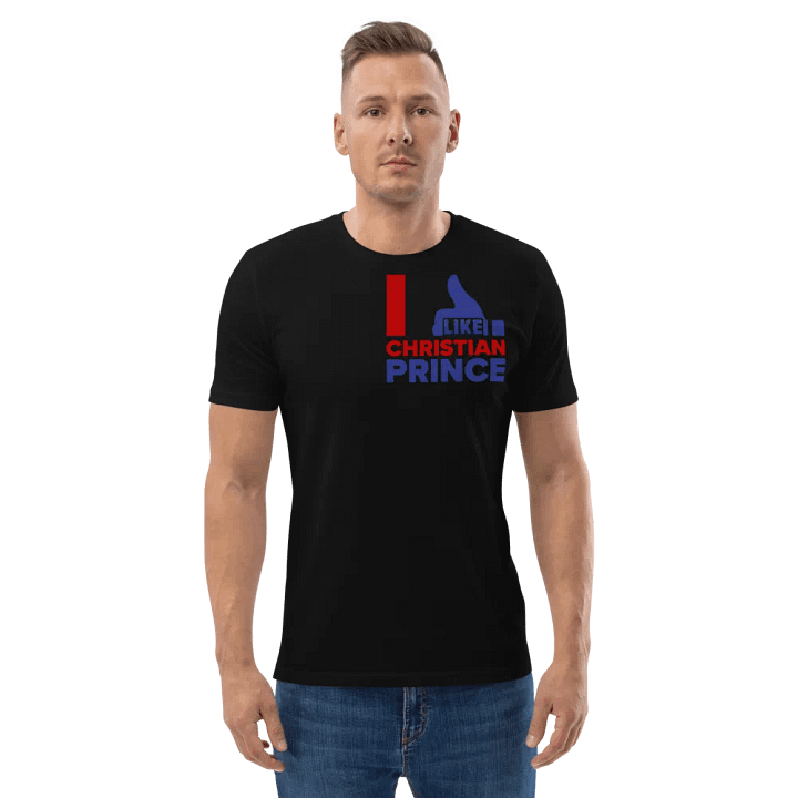 I Like Christian Prince, Red And Blue On Black T-Shirt product image (2)