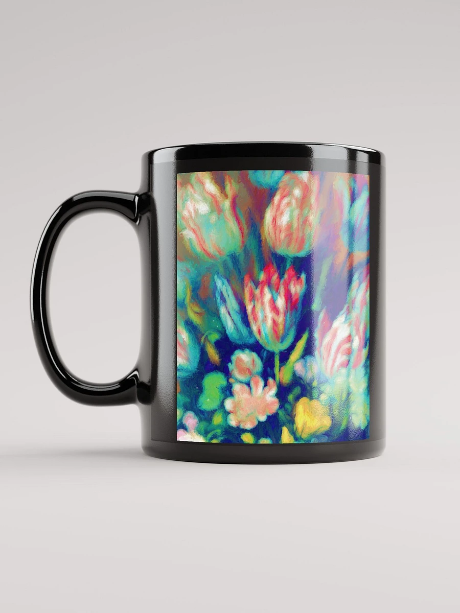 Digital Pastel Tulips Black Coffee Mug product image (12)