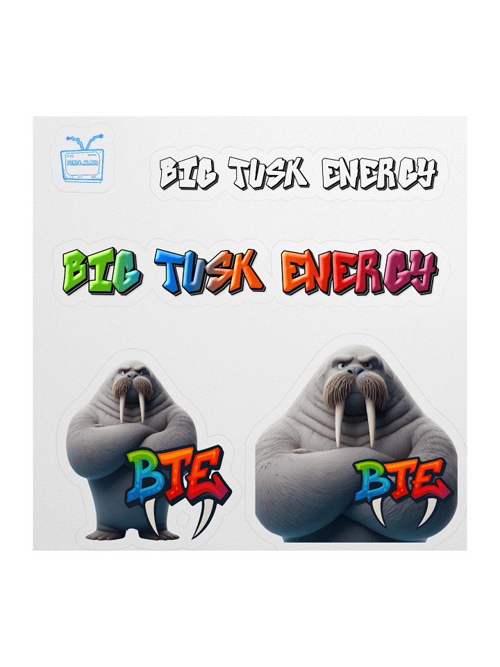 Big Tusk Energy Kiss Cut Stickers product image (1)