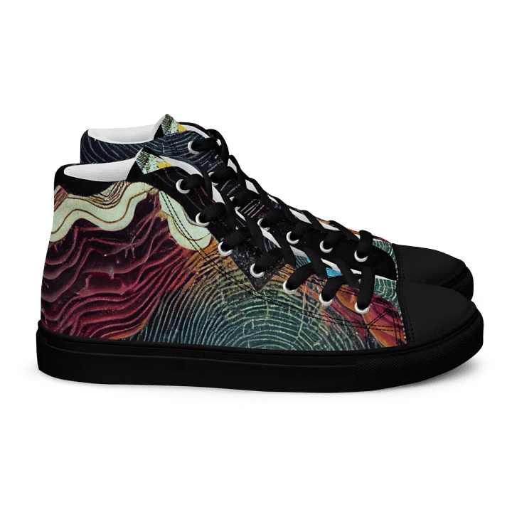 Cosmic Wave Men's premium canvas High Tops product image (2)