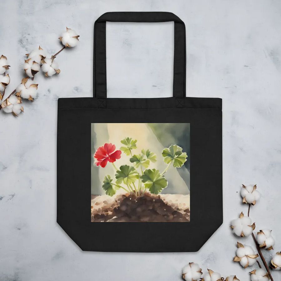 Red Geranium SunBathing, Organic Cotton Twill Tote Bag product image (3)