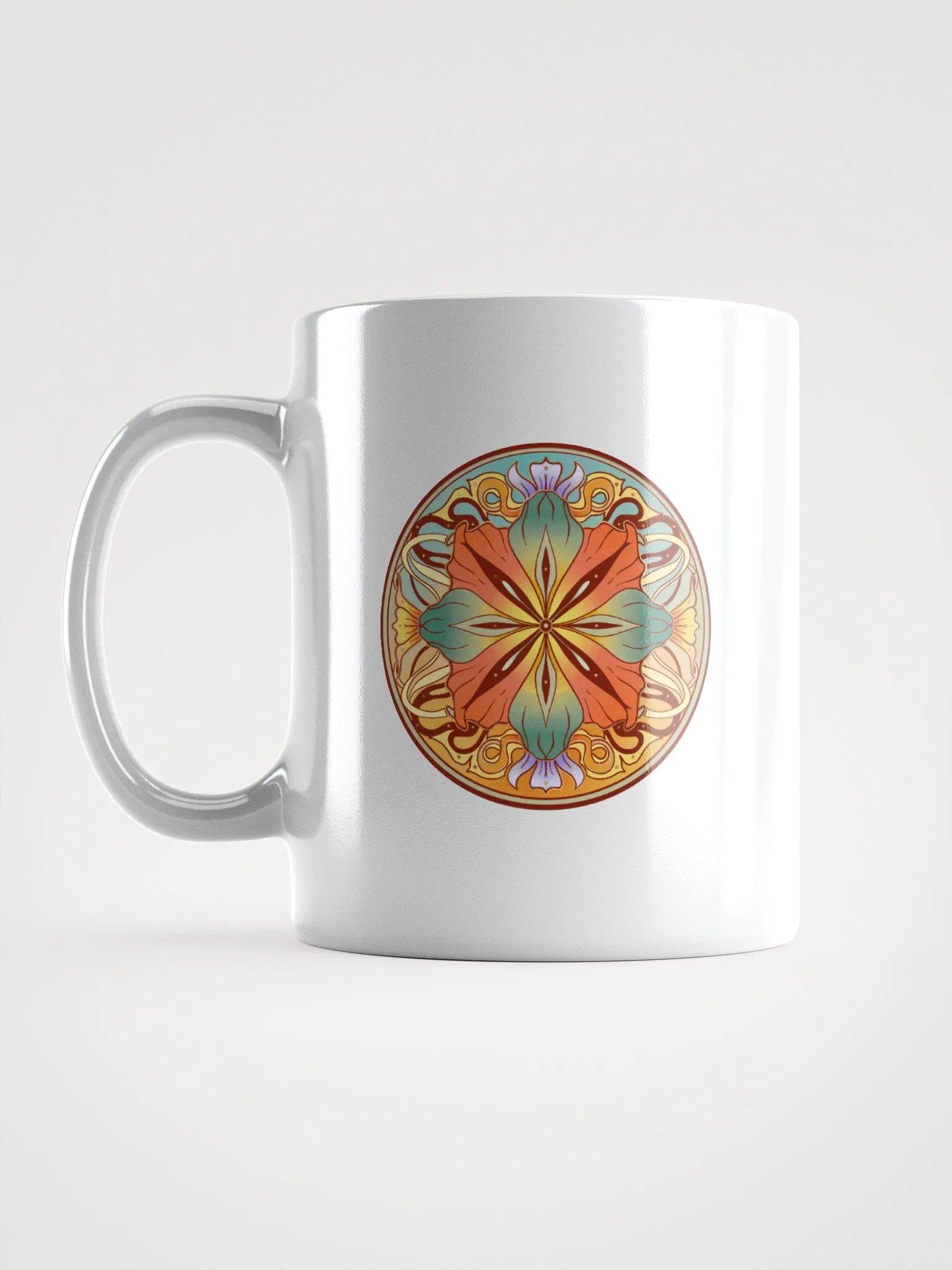 Teal Floral Mandala - White Mug product image (6)