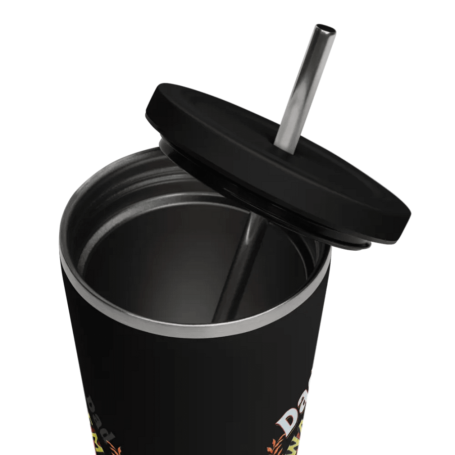 Insulated Tumbler with straw ‘ Dad, we always remember your Barbecues’ fathers day gift. product image (10)