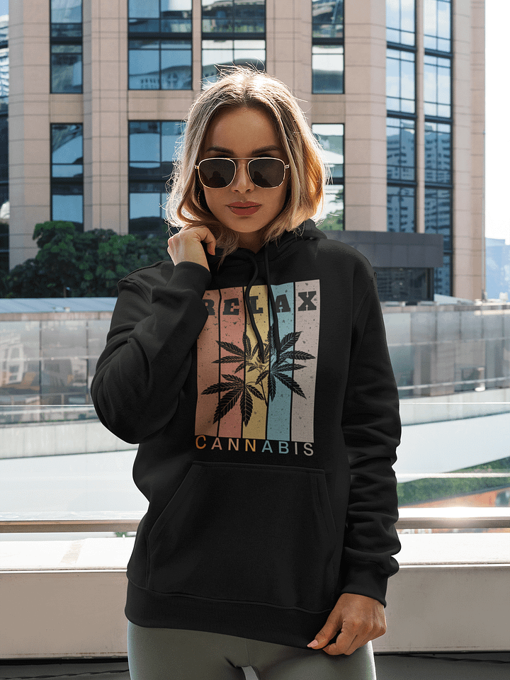 Relax Cannabis Silhouette & Sunset Colors | Premium Unisex Hoodie product image (1)