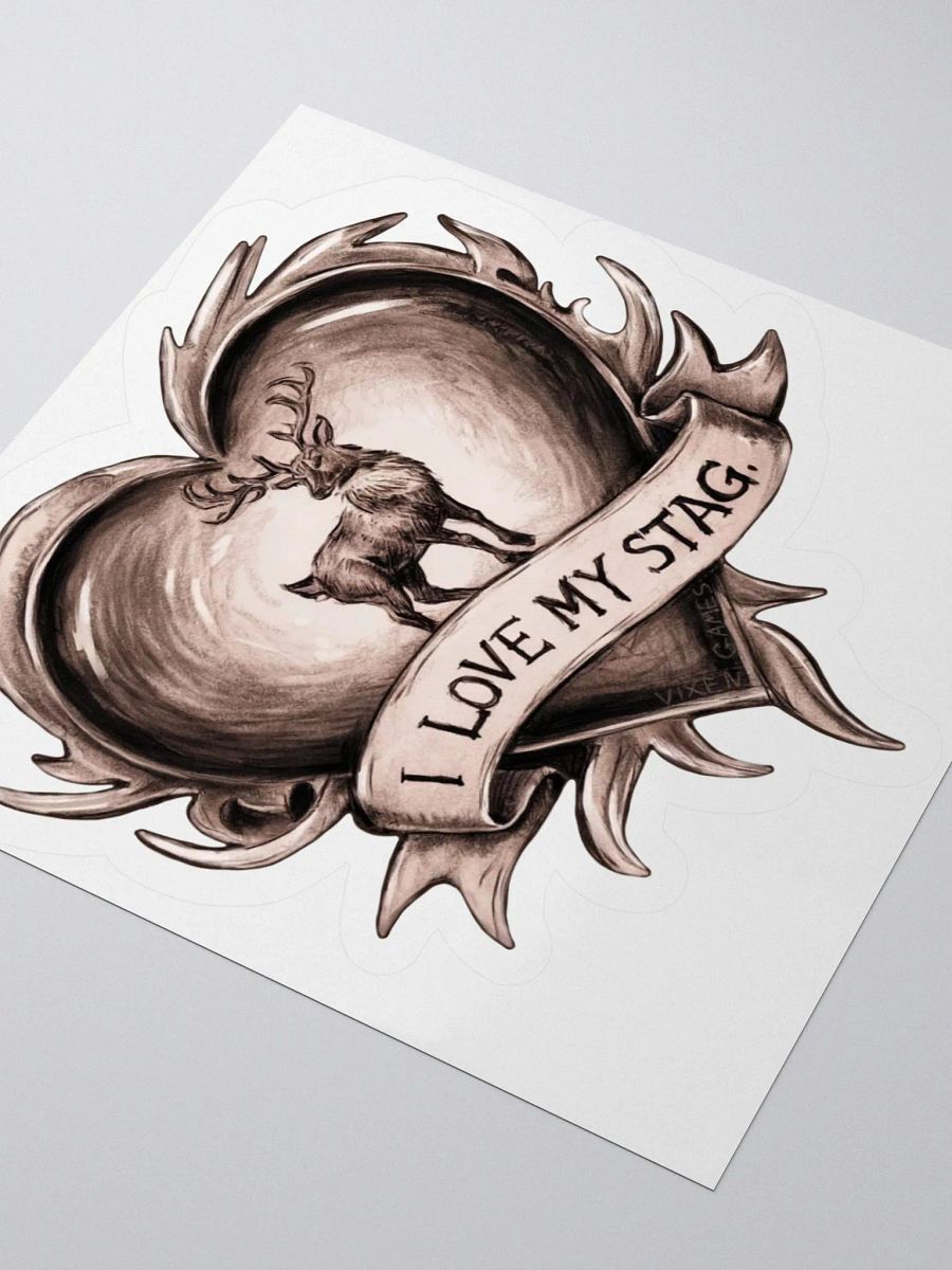 I Love My Stag Pencil and wash vinyl sticker for the loving Vixen Hotwife product image (8)