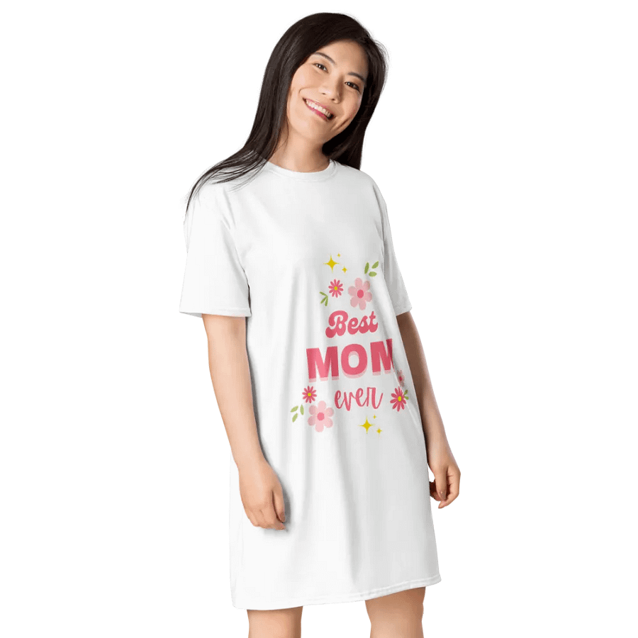 Best Mom Ever Floral T-Shirt Dress product image (4)