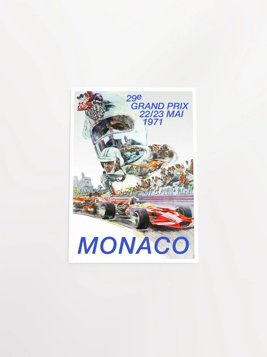 Monaco Vintage F1 Grand Prix, 1971 poster — Vintage Formula 1 poster, Monaco Grand Prix poster, retro travel poster product image (9)
