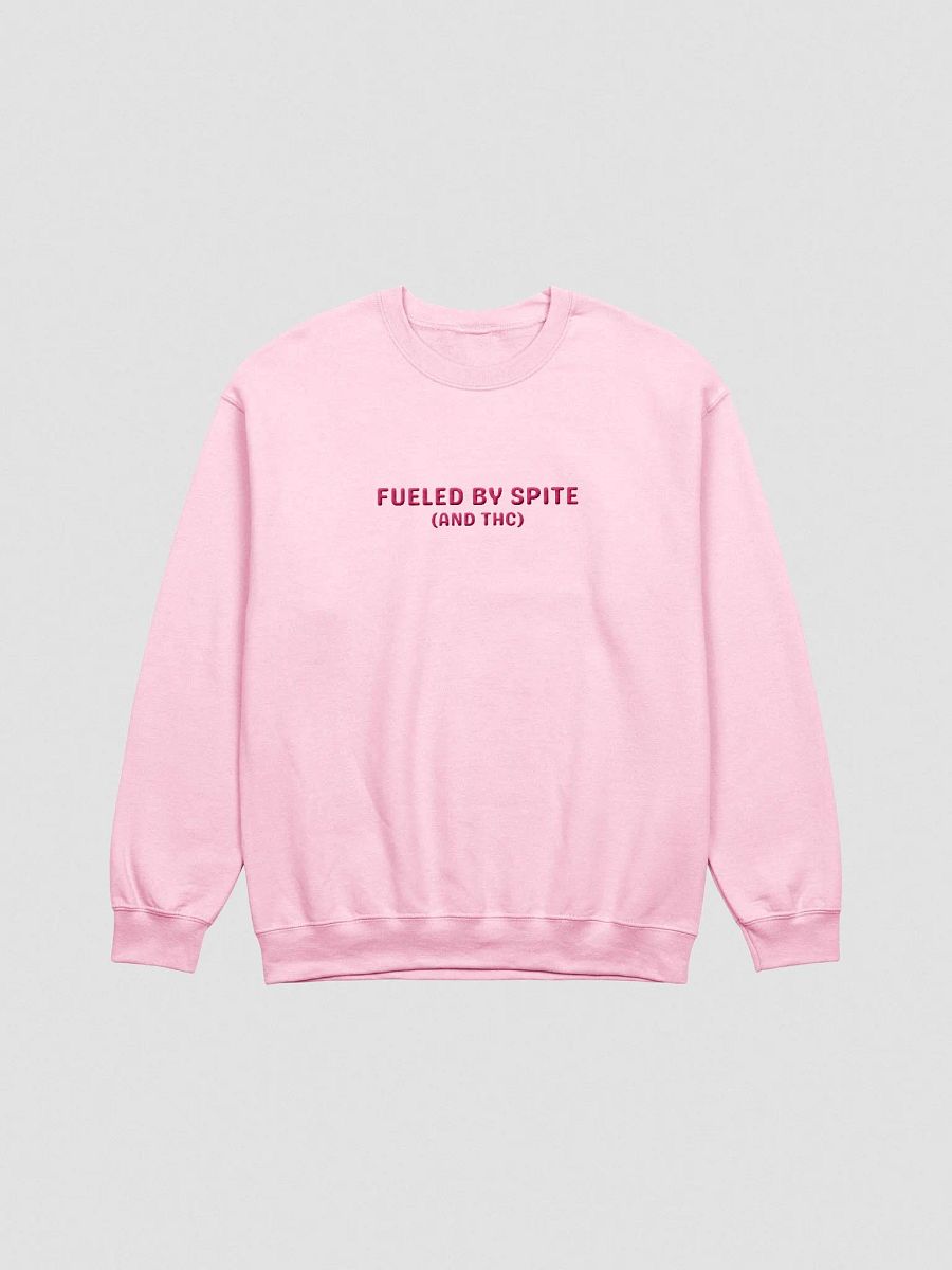 FUELED BY SPITE (pink thread) embroidered classic crewneck product image (1)