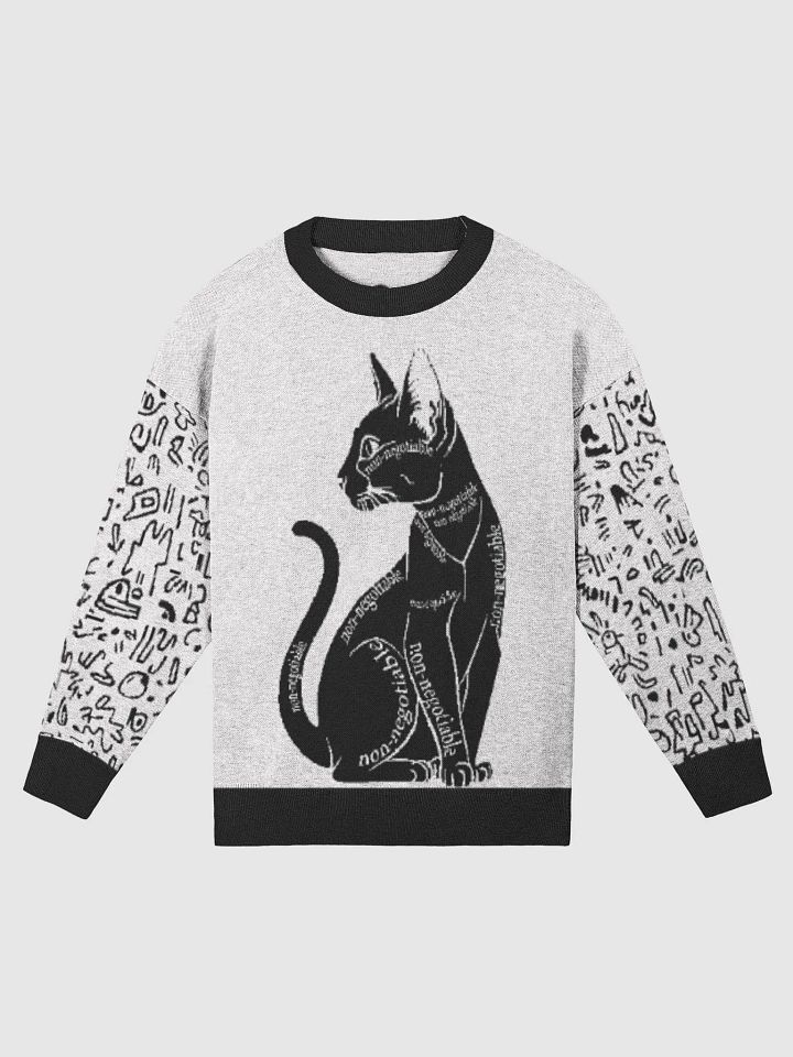 Black Cat knitted Crewneck Sweater Relaxed Fit product image (1)