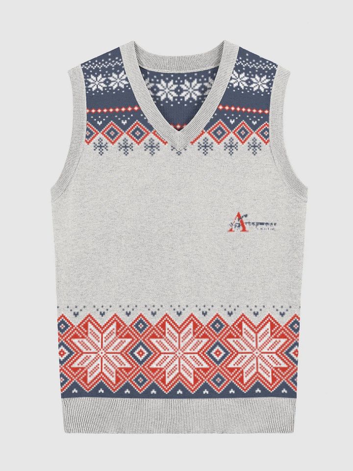 Artisanal Jacquard V-Neck Vest product image (5)