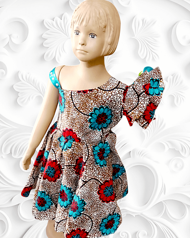Asymmetrical dress for kids 5-6years product image (1)