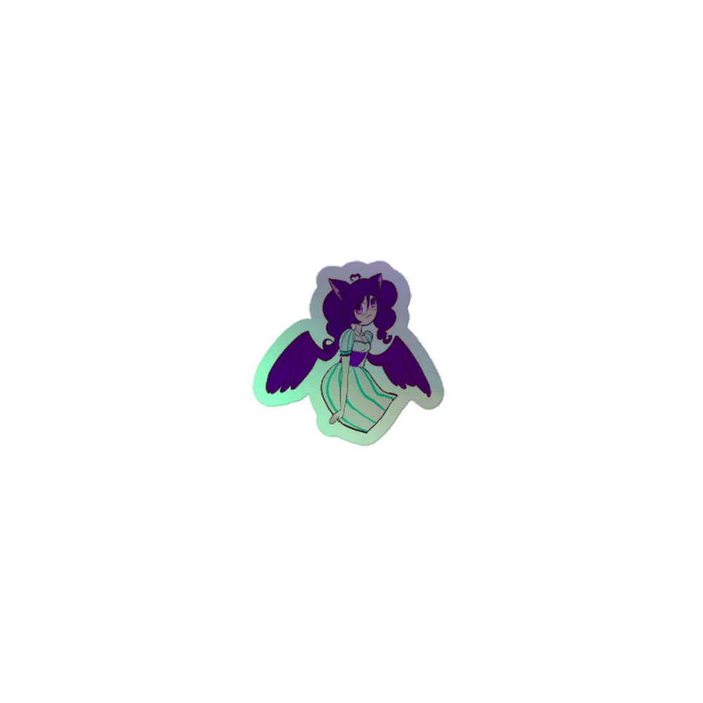 Sitting poodle holographic sticker product image (1)