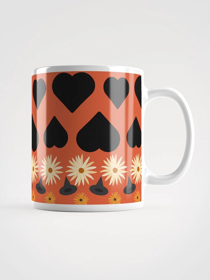 Modern Floral & Heart Halloween Mug | Witchy Fall Vibes