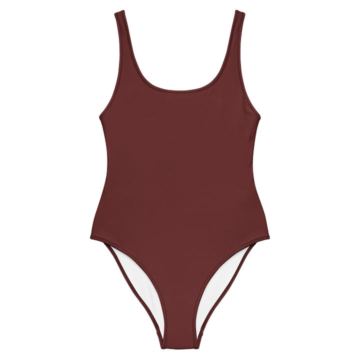 Auburn Red Brown Solid Color Retro Inspired Women's One Piece Swimsuit product image (1)