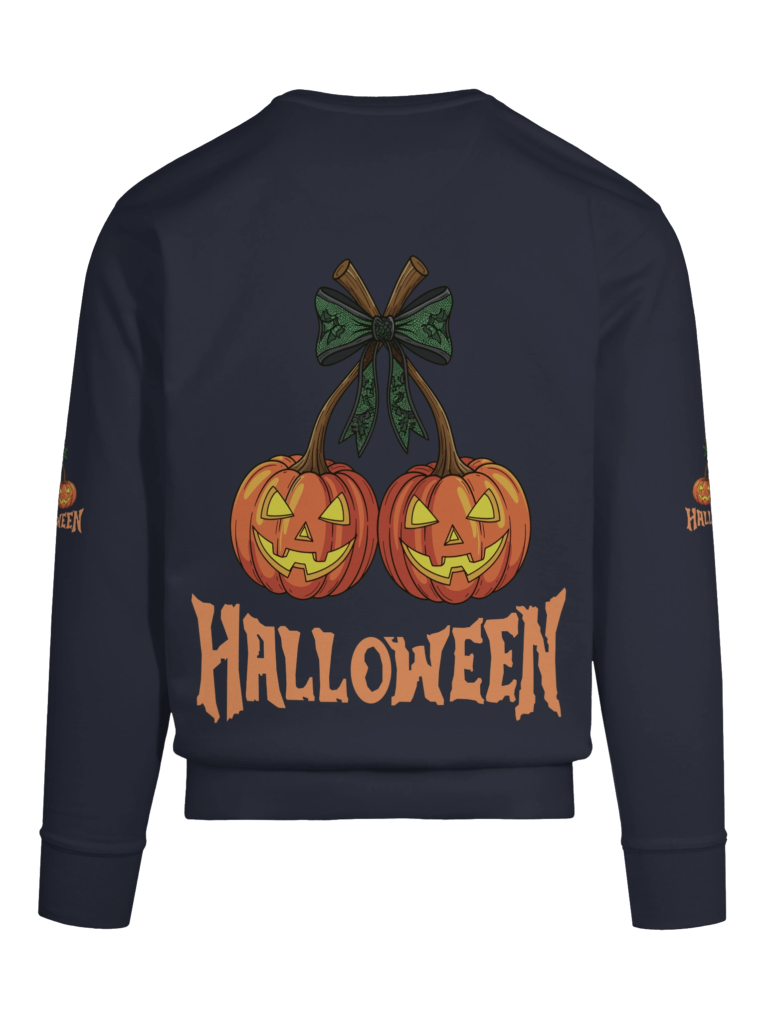 Halloween Pumpkin Sweatshirt – Spooky Twin Jack-O’-Lantern Graphic Design" product image (92)