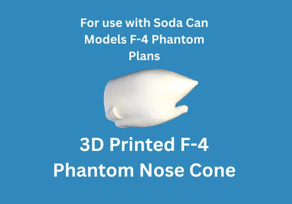 3D Printed F-4 Phantom Nose Cone for Soda Can Airplane | Fits F-4 Can Model Plans | DIY Model Kit Part product image (1)