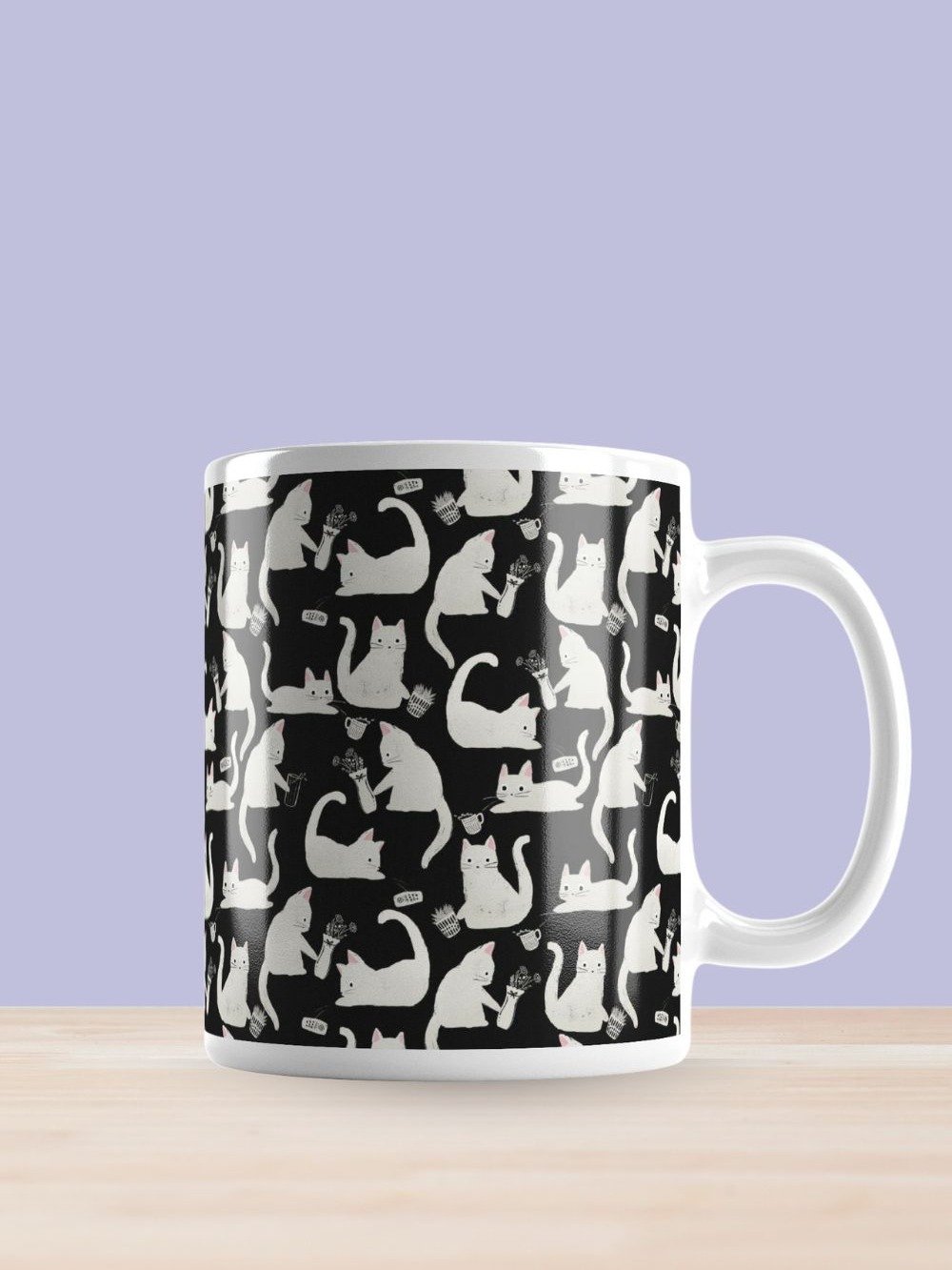 Bad Cats Knocking Stuff Over Coffee Mug, Black product image (1)