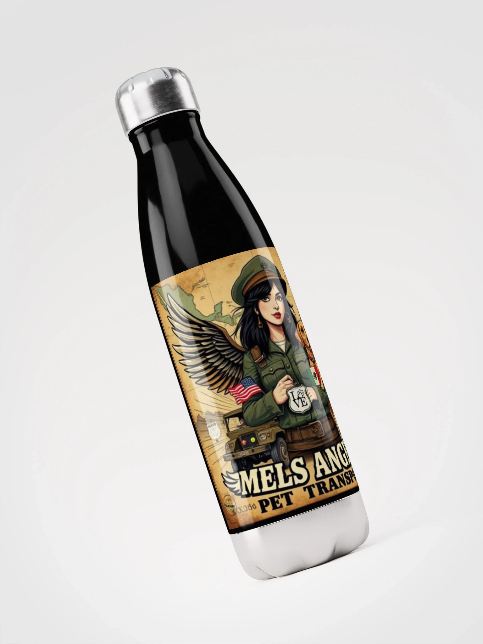 Mel’s Angels Pet Transport Stainless Steel Water Bottle – 17oz Insulated Travel Flask product image (3)