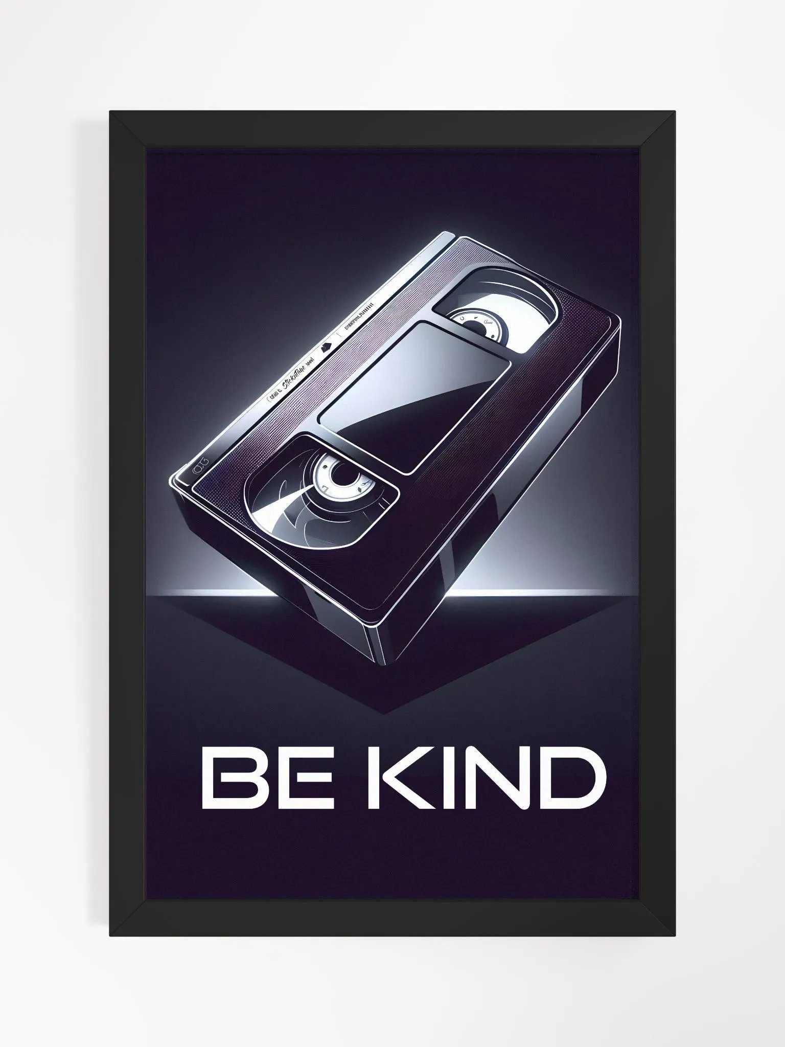 Retro VHS Tape "Be Kind" Framed Poster product image (1)