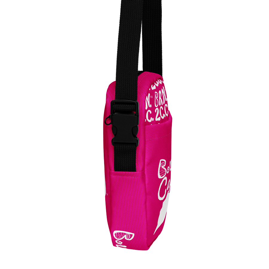 BOURNE to Cape Cod™ | Crossbody Bag | BRN.2C.C.™ | Utility On-the-Go | Coastal Cool Meets Everyday Carry | White Logos on Vibrant Pink🌊🎒 product image (4)
