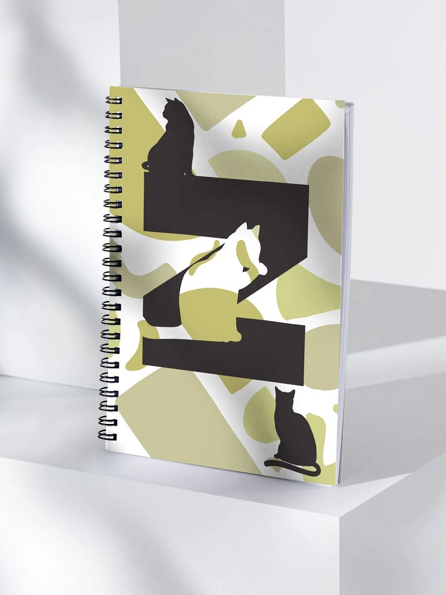 Monogram Letter Z Cat Lover Geometric Greens Notebook product image (4)