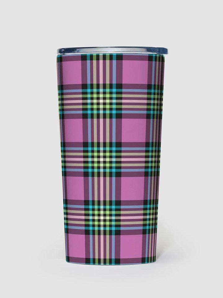 Purple Orchid and Turquoise Plaid Travel Tumbler product image (2)