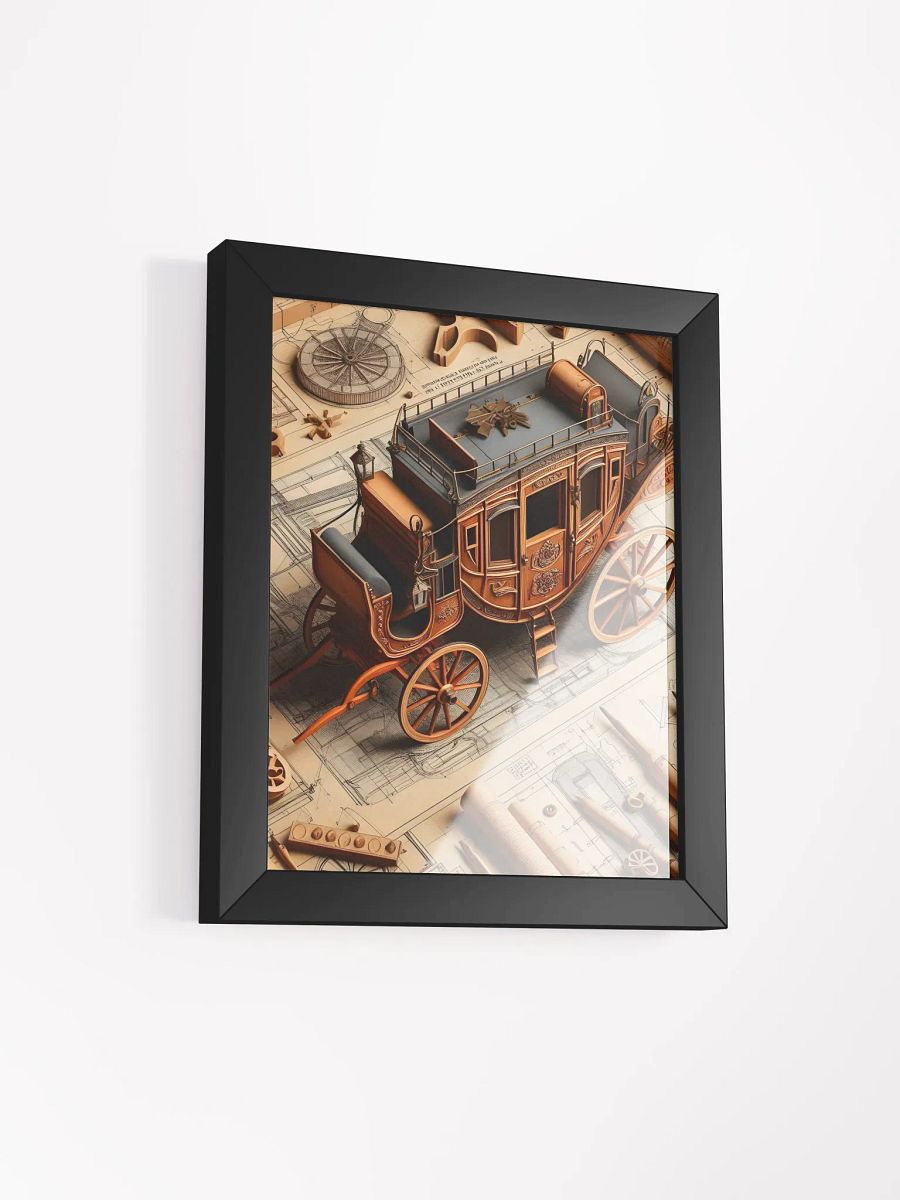 "Stagecoach Surrounded by Blueprints" – Framed Wall Art product image (8)
