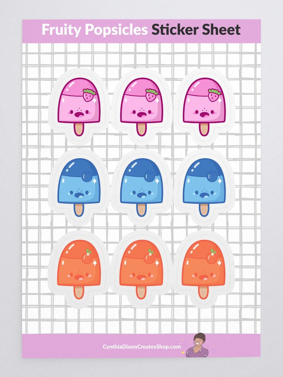 Fruity Popsicle Kiss Cut Sticker Sheet product image (1)